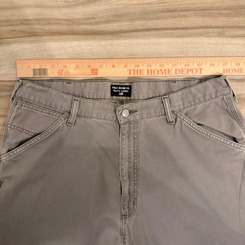 Polo Jeans Co Ralph Lauren Mens 34x34 Painter Pants Gray Taupe Cotton Canvas‎